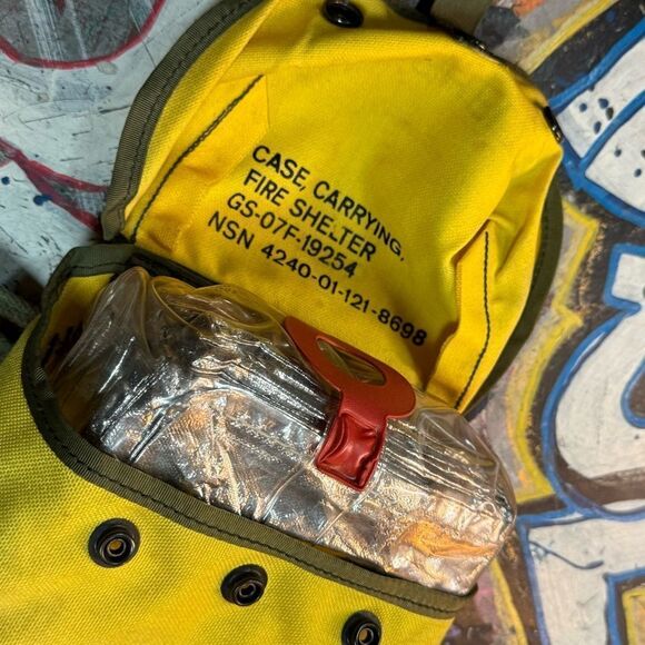 80s Fire Shelter Kit w Yellow Canvas Case & Instructions - Firefighter Gear - Picture 6 of 9